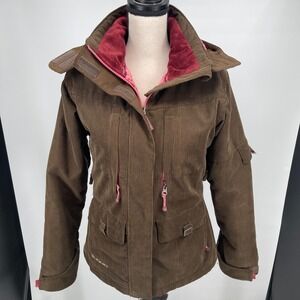 Liquid Boardwear Venture 2500 WOMENS Hooded Ski Jacket Brown Zipper SIZE SMALL